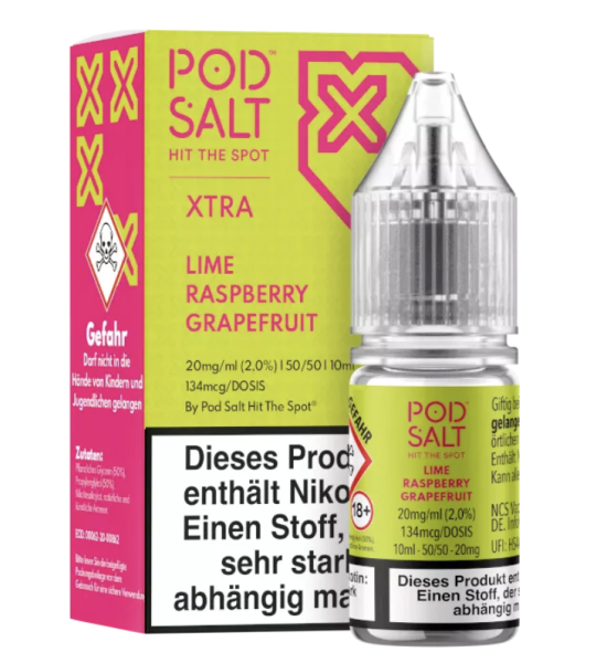 Pod Salt X - Lime Raspberry Grapefruit - Nikotinsalzliquid - 10ml/10mg