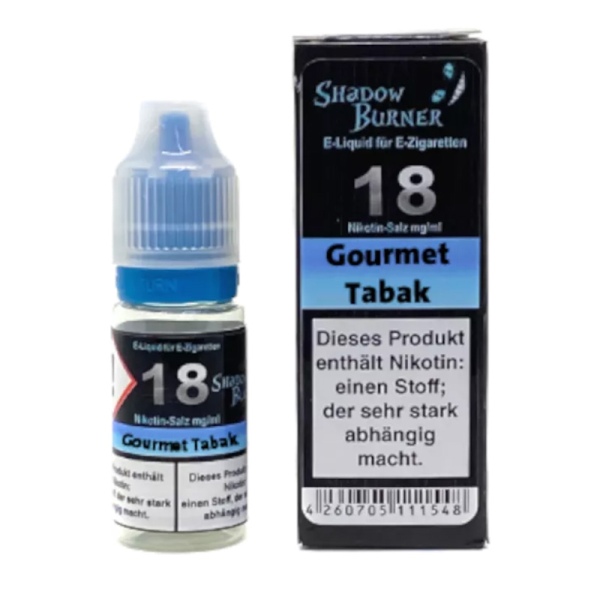 SHADOW BURNER - Gourmet Tabak - Nikotinsalz Liquid - 10ml - 18