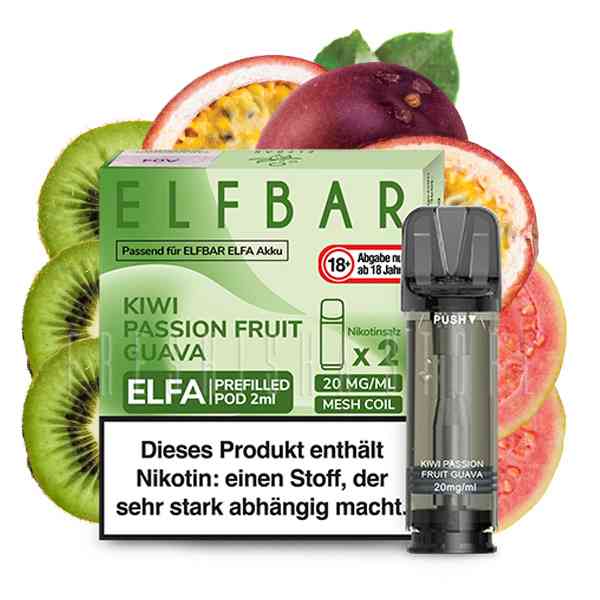 Elf Bar - ELFA Prefilled Pod - Kiwi Passionfruit Guava - 2ml - 2er Pack